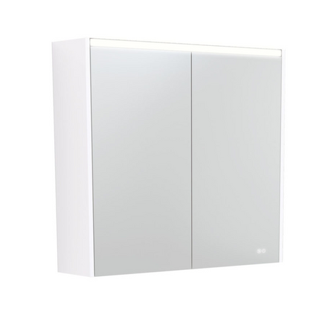 Fienza 750mm PSC750MW-LED Mirror LED Cabinet Satin White - Mirrors & Cabinets