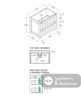 Fienza 750Mm Sc75T Crystal Pure Undermount Stone Top Hampton Wall Hung Vanity Unit White - Special