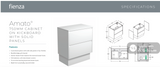 Fienza 75BBWK Amato 750 On Kickboard Cabinet Satin White Panels Satin Black Cabinet Only - Cabinet Only