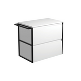 Fienza 75BWFT Amato 750 Wall Hung Cabinet 1 Frame & 1 Towel Rail Satin White Cabinet Only - Cabinet Only
