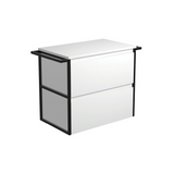 Fienza 75BWT Amato 900 Wall Hung Cabinet Matte Black Towel Rails Satin White Cabinet Only - Cabinet Only