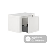 Fienza 75CM Mila Curved Satin White 750 Wall Hung Cabinet - Vanity Units