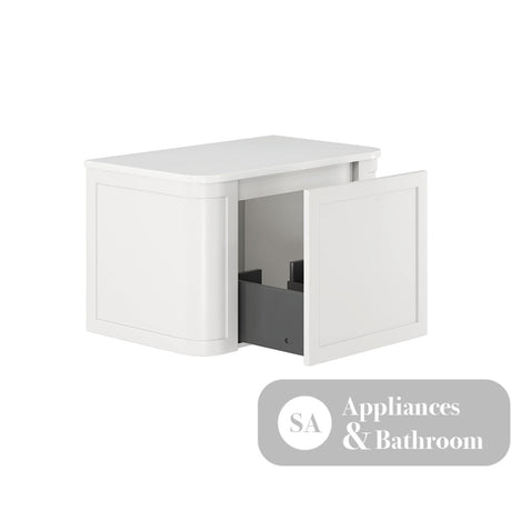 Fienza 75CM Mila Curved Satin White 750 Wall Hung Cabinet - Vanity Units