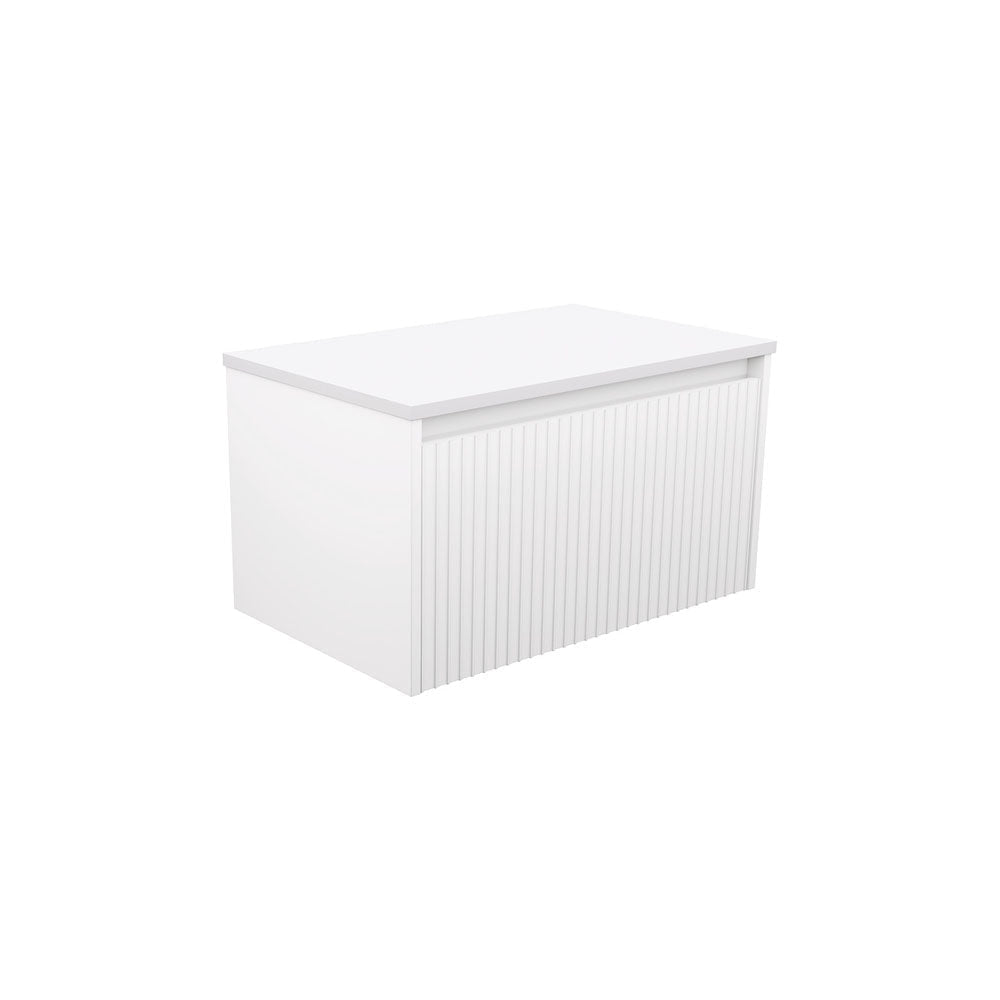 Fienza 75RW-C Alina Fluted White 750 Wall-Hung Cabinet Cabinet Only No Top - Vanity Units