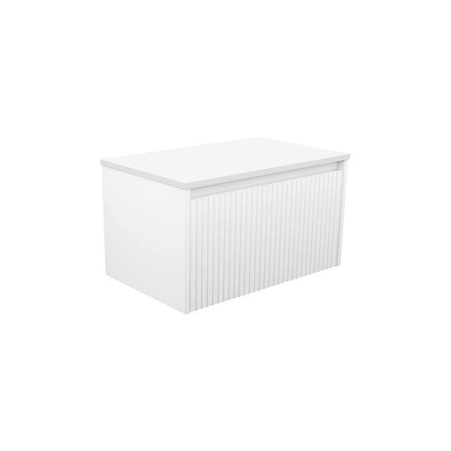 Fienza 75RW-C Alina Fluted White 750 Wall-Hung Cabinet Cabinet Only No Top - Vanity Units