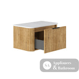 Fienza 75US-C Minka Curved Scandi Oak 750 Wall Hung Cabinet - Vanity Units