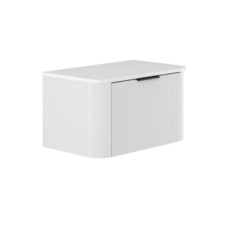 Fienza 75UW-C Minka Curved Satin White 750 Wall Hung Cabinet - Vanity Units