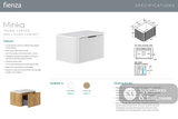 Fienza 75UW-C Minka Curved Satin White 750 Wall Hung Cabinet - Vanity Units