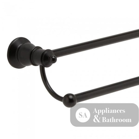 Fienza 81008B Lillian Adjustable Double Towel Rail Matte Black - Double Towel Rail