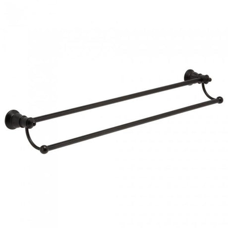 Fienza 81008B Lillian Adjustable Double Towel Rail Matte Black - Double Towel Rail