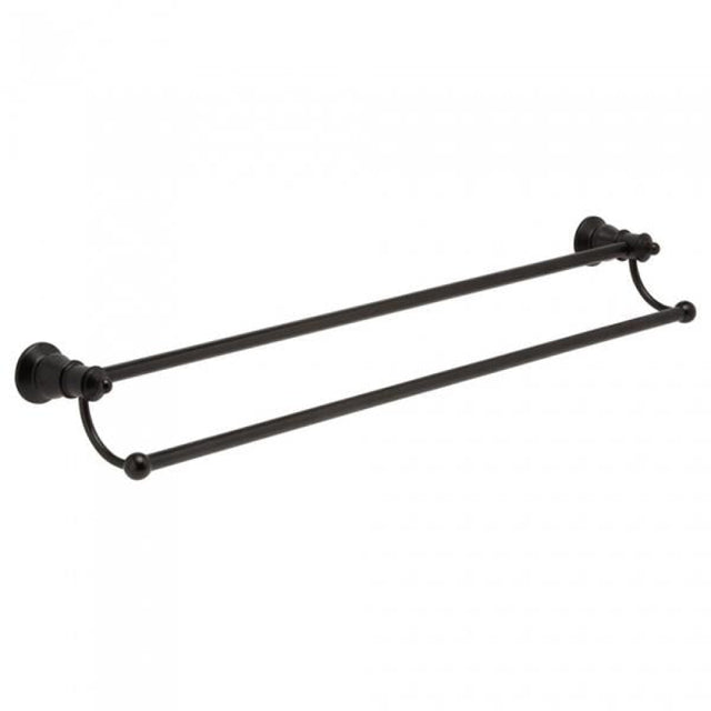 Fienza 81008B Lillian Adjustable Double Towel Rail Matte Black - Double Towel Rail