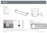 Fienza 81008UB Lillian Double Adjustable Towel Rail Urban Brass - Double Towel Rail