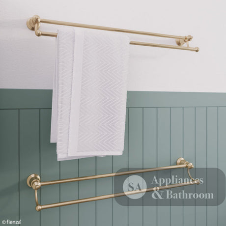 Fienza 81008UB Lillian Double Adjustable Towel Rail Urban Brass - Double Towel Rail