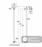Fienza 8101000UB Lillian Vertical Heated Towel Rail 93 x 1000mm Urban Brass