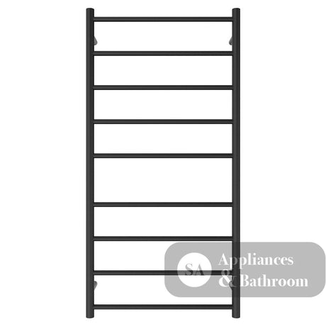 Fienza 82760120MB Isabella Heated Towel Rail 600 x 1200mm Matte Black - Heated Towel Ladder