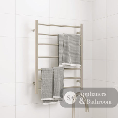 Fienza 8276080BN Isabella Heated Towel Rail 600 x 800mm Brushed Nickel