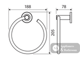 Fienza Kaya Hand Towel Ring Brushed Nickel 82802Bn Bathroom Accessories
