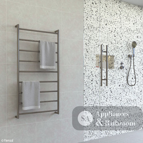 Fienza 82860120GM Kaya Heated Towel Rail 600 x 1200mm Gun Metal Finish