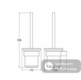 Fienza 889010CO Empire Slim Toilet Brush & Glass Holder Brushed Copper - Accessories