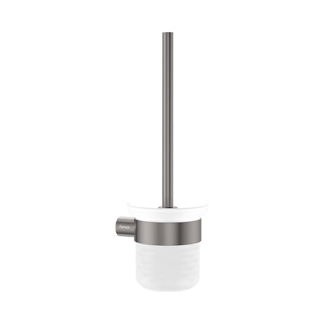Fienza 889010GM Empire Slim Toilet Brush & Glass Holder Gun Metal - Accessories