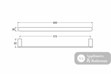 Fienza 88901600BN Empire Slim Single Towel Rail 600mm Brushed Nickel - Accessories
