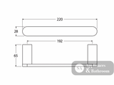 Fienza 88905GM Empire Slim Hand Towel Rail 220mm Gun Metal - Towel Rail