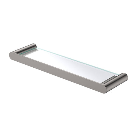 Fienza 88907GM Empire Slim Shower Shelf Glass Gun Metal - Bathroom Shelves
