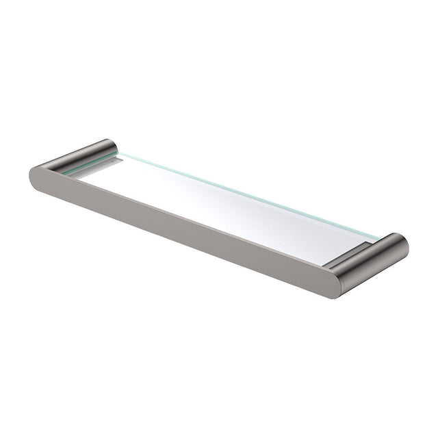 Fienza 88907GM Empire Slim Shower Shelf Glass Gun Metal - Bathroom Shelves