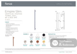 Fienza 889900CO Empire Slim Vertical Heated Towel Rail 12V 900mm (1 Bar) Brushed Copper - Towel Ladder