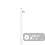 Fienza 889900MW Empire Slim Vertical Heated Towel Rail 12V 900mm (1 Bar) Matte White - Towel Ladder