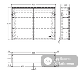 Fienza 900mm PSC900W-LED Mirror LED Cabinet Gloss White - Mirrors & Cabinets