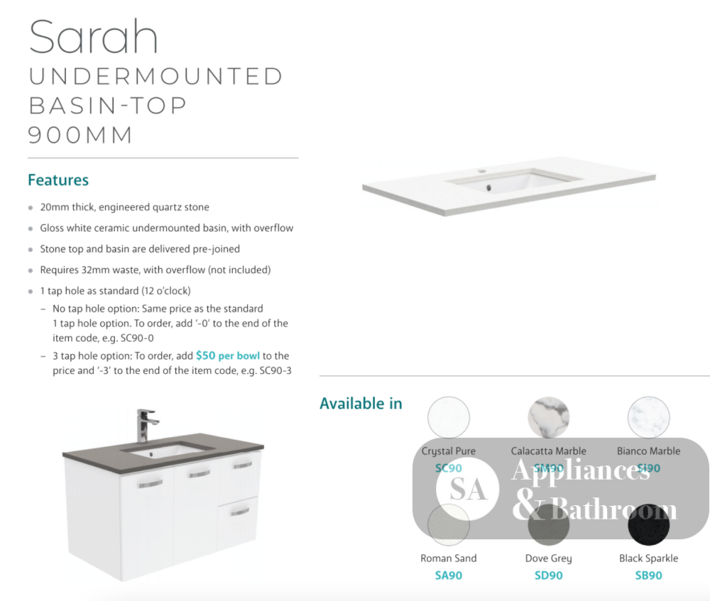 Fienza 900Mm Sc90Sr Crystal Pure Undermount Stone Top Edge Scandi Oak Wall Hung Vanity Unit Right