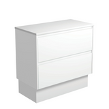 Fienza 90BWK Amato 900 On Kickboard Cabinet Satin White Cabinet Only - Cabinet Only