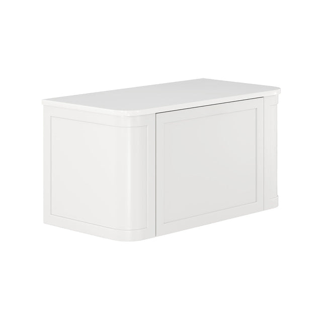 Fienza 90CM Mila Curved Satin White 900 Wall Hung Cabinet - Vanity Units
