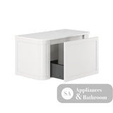 Fienza 90CM Mila Curved Satin White 900 Wall Hung Cabinet - Vanity Units