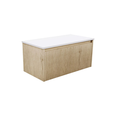 Fienza 90RS-C Alina Fluted Scandi Oak 900 Wall-Hung Cabinet Cabinet Only No Top - Vanity Units