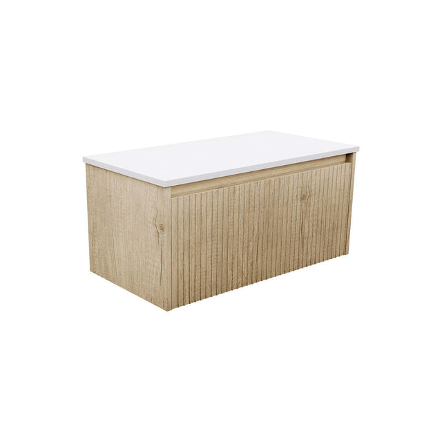 Fienza 90RS-C Alina Fluted Scandi Oak 900 Wall-Hung Cabinet Cabinet Only No Top - Vanity Units