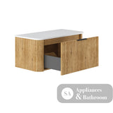 Fienza 90US-C Minka Curved Scandi Oak 900 Wall Hung Cabinet - Vanity Units