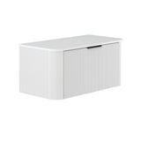 Fienza 90UW-C Minka Curved Satin White 900 Wall Hung Cabinet - Vanity Units