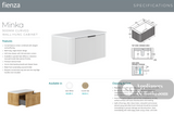 Fienza 90UW-C Minka Curved Satin White 900 Wall Hung Cabinet - Vanity Units