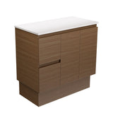 Fienza 90WAKL Edge Walnut 900 Cabinet on Kickboard Left Hand Drawers Cabinet Only - Cabinet Only