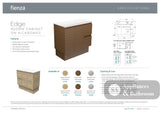 Fienza 90WAKR Edge Walnut 900 Cabinet on Kickboard Right Hand Drawers Cabinet Only - Cabinet Only