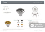 Fienza A3SS Hana Round Basket Waste - Kitchen Tapware