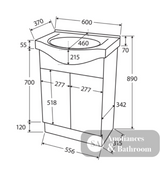 Fienza Antonio 60Ekw 600Mm White Vanity Unit - Special Order Units