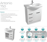 Fienza Antonio 75Ekwr 750Mm White Vanity Unit - Special Order Units