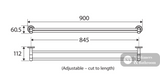 Fienza Axle Double Towel Rail 900mm 83108UB - Urban Brass - Double Towel Rail