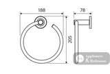 Fienza Axle Hand Towel Ring 83102GM - Gunmetal Grey - Hand Towel Holder