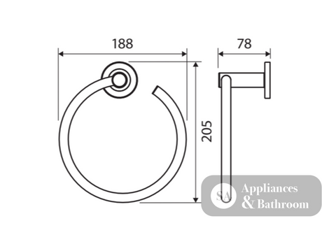 Fienza Axle Hand Towel Ring 83102UB - Urban Brass - Hand Towel Holder