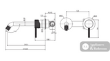 Fienza Axle Wall Basin/Bath Mixer Set Chrome Small Round Plates 200Mm Outlet 231104-200 Bathroom