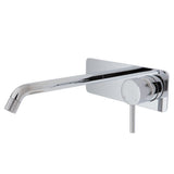 Fienza Axle Wall Basin/Bath Mixer Set Chrome Soft Square Plate 200Mm Outlet 231106-200 Bathroom